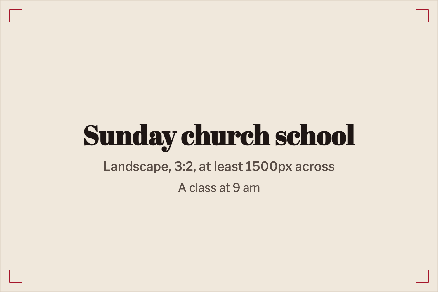 Placeholder for a photograph of Sunday church school