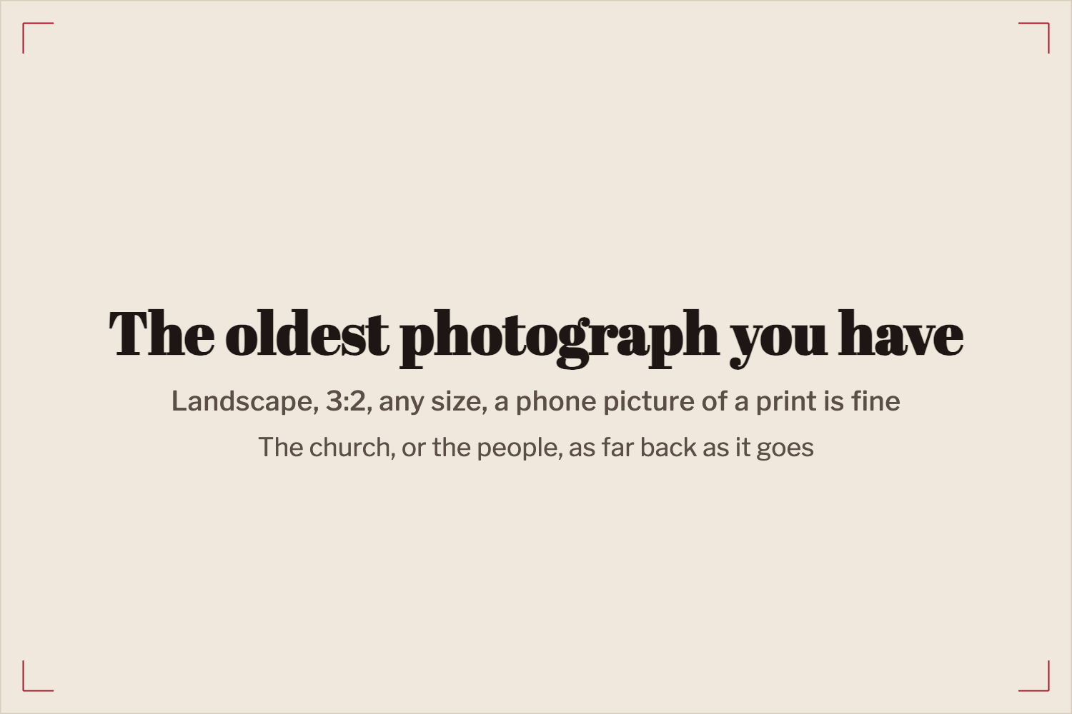 Placeholder for the oldest photograph the church has